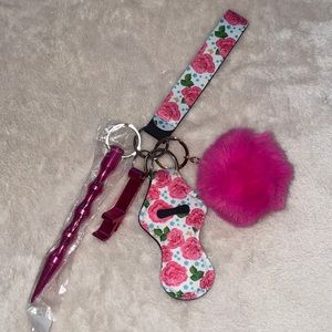 Self Defense Pom Pom Keychain